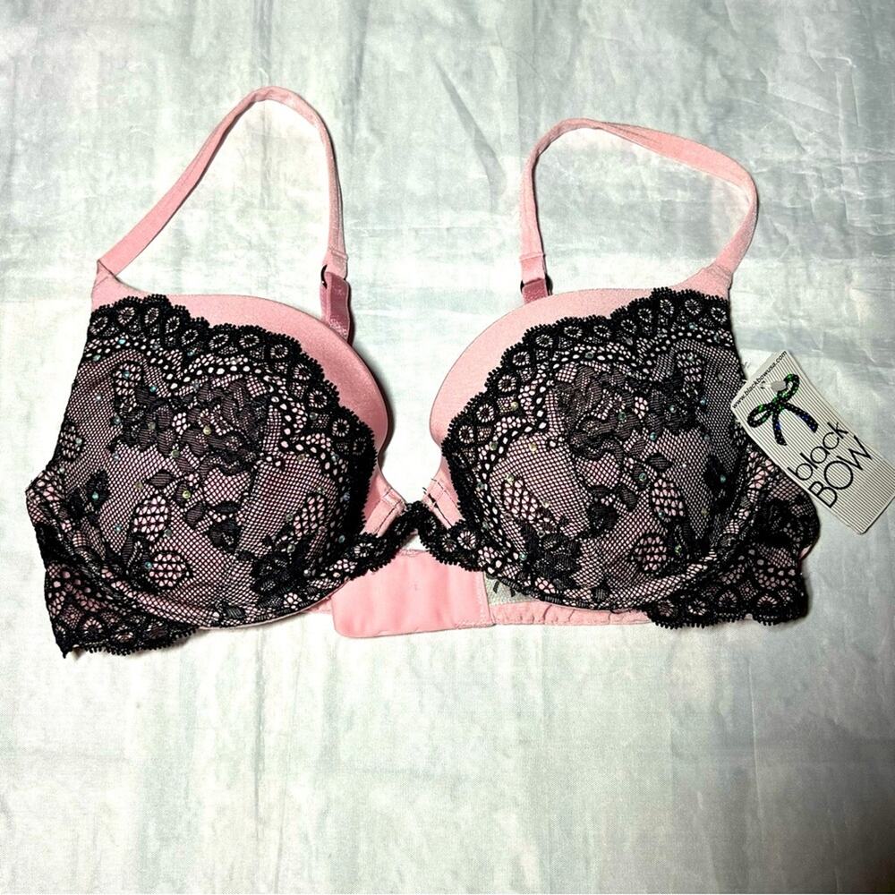 Black Bow Bra 34B NWT
